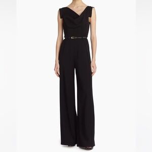 Black Halo Jackie Asymmetrical Belted Jumpsuit NWT size 6